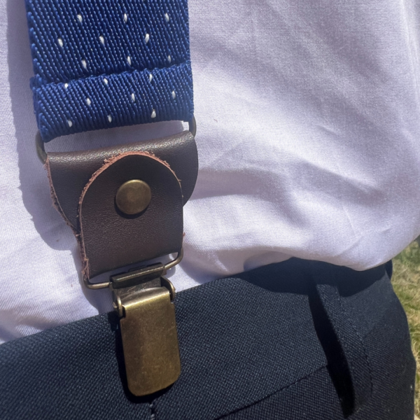 Blue and White Spotted Braces - Image 7