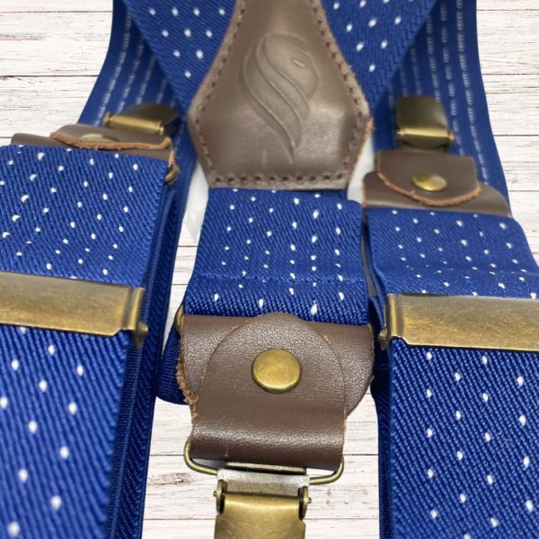 Blue and White Spotted Braces