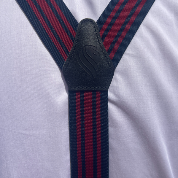 Navy And Red Striped Braces - Image 9