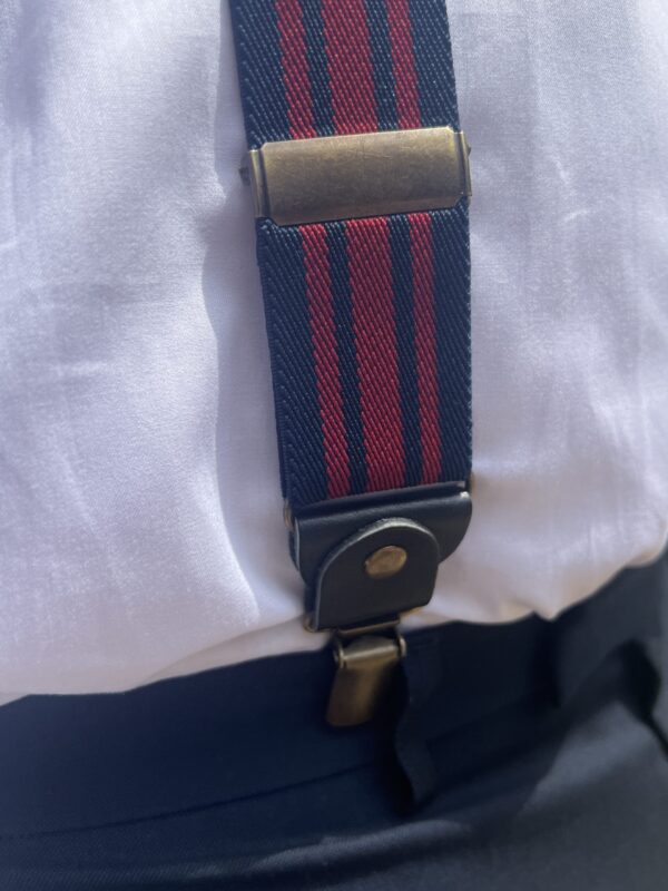 Navy And Red Striped Braces - Image 10