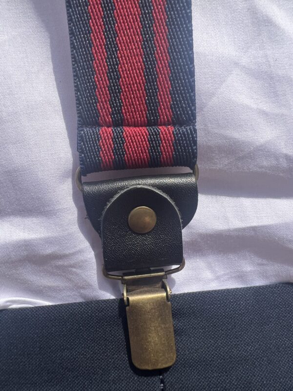 Navy And Red Striped Braces - Image 8