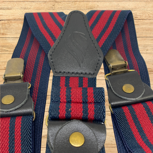 Navy And Red Striped Braces