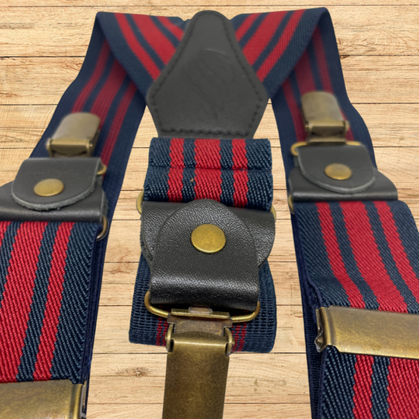 Navy And Red Striped Braces - Image 2