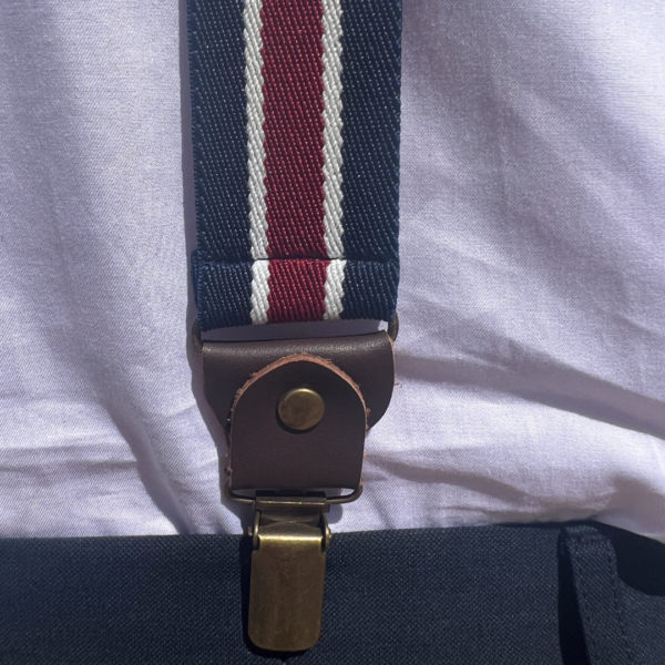 Navy Red and White Striped Braces - Image 10