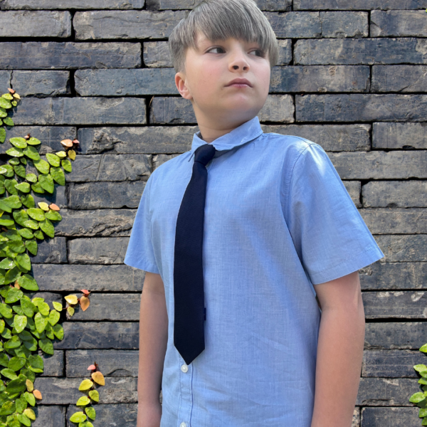 Boys Navy Blue Tie - Image 5