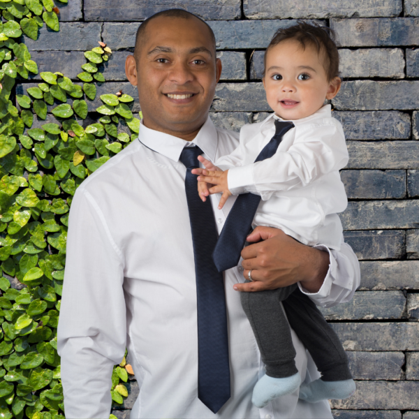 Matching Father and Son Navy Ties - Image 2