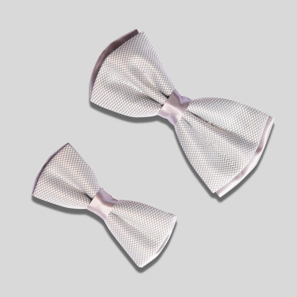 Matching Father and Son Silver Bow Ties - Image 3