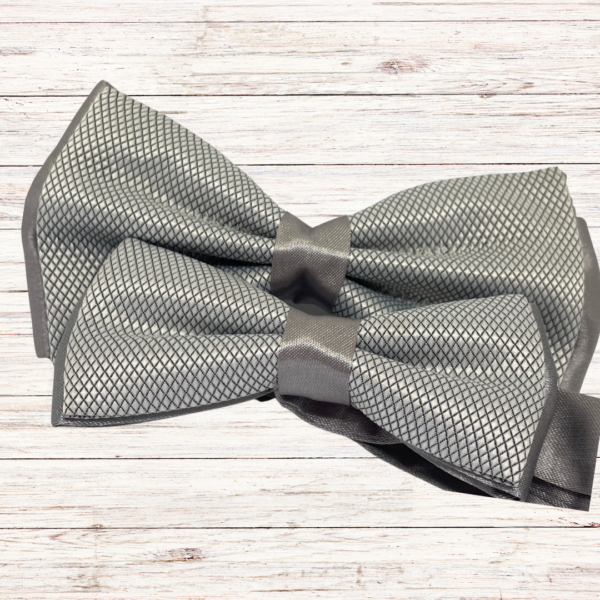 Matching Father and Son Silver Bow Ties