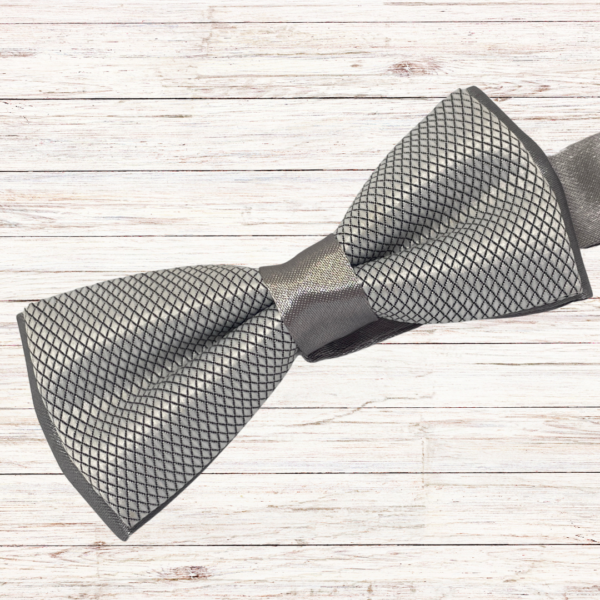 Boys Silver Bow Tie - Image 4