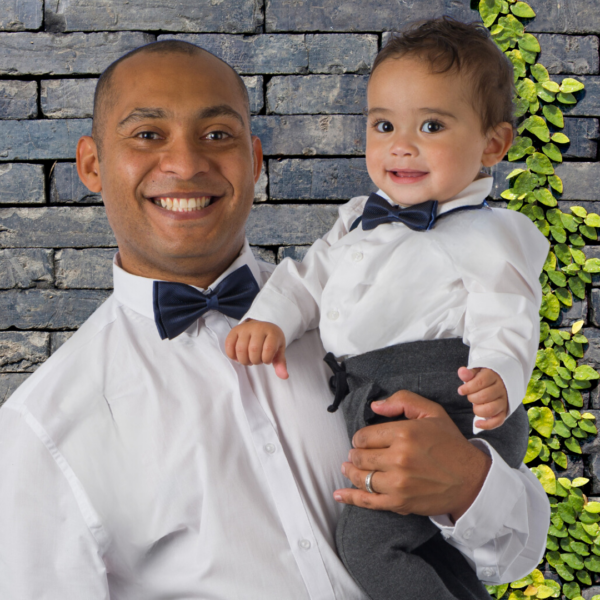 Matching Father and son Navy Bow Ties - Image 2